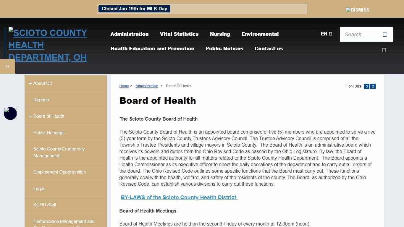 SCIOTO COUNTY HEALTH DEPARTMENT, OH